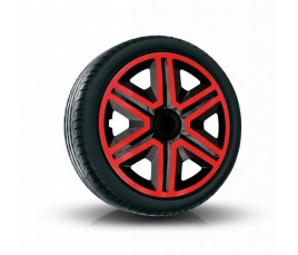 Puklice kompatibilné na auto Volkswagen 13" Action Červeno - Čierne 4ks