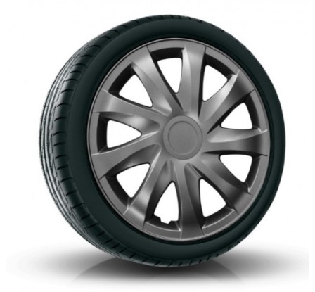 Puklice kompatibilné na auto Subaru 16" DRACO grafit 4 ks