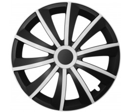 Puklice kompatibilné na auto Citroen 14" GRAL bielo-čierne 4ks