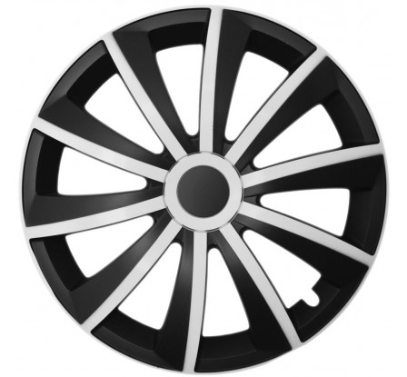 Puklice kompatibilné na auto Citroen 14" GRAL bielo-čierne 4ks