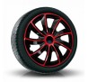 Puklice kompatibilné na auto Ford 17" QUAD červeno-čierne 4ks