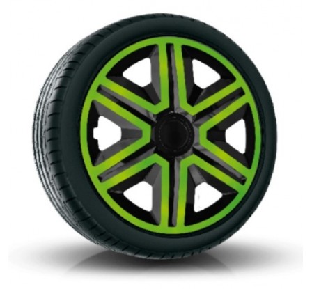 Puklice kompatibilné na auto Mazda 14" Action Zeleno-čierne 4ks