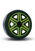 Puklice kompatibilné na auto Volkswagen 15" Action Zeleno-čierne 4ks