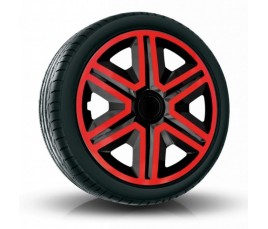 Puklice kompatibilné na auto Hyundai 14" Action Červeno - Čierne 4ks
