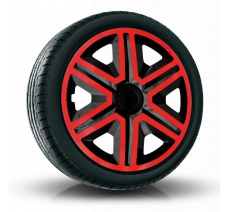 Puklice kompatibilné na auto Chevrolet 14" Action Červeno - Čierne 4ks