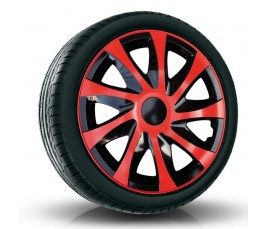 Puklice kompatibilné na auto Volkswagen 15" DRACO Červeno-čierne 4 ks