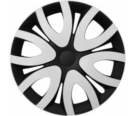 Puklice kompatibilné na auto Renault 14" MIKA bielo-čierne 4ks