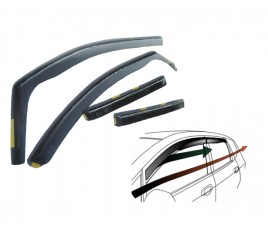 Deflektory predné + zadné - protiprievanové plexi kompatibilné pre BMW S-5 (f10) 4D  2010  →