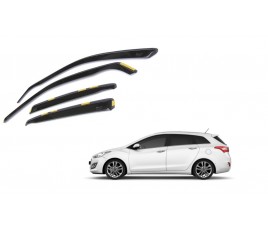 Deflektory predné + zadné - protiprievanové plexi kompatibilné pre Hyundai i30 combi 5D 2012 - 2017