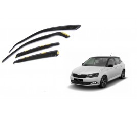 Deflektory predné + zadné - protiprievanové plexi kompatibilné pre Škoda Fabia HTB III 5D 2014  →