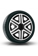 Puklice kompatibilné na auto Nissan 15" Action Bielo - Čierne 4ks