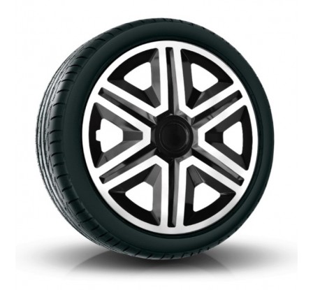 Puklice kompatibilné na auto Mercedes 16" Action Bielo - Čierne 4ks