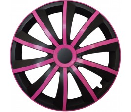 Puklice kompatibilné na auto Fiat 14" GRAL ružovo - čierne 4ks