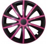 Puklice kompatibilné na auto Peugeot 14" GRAL ružovo - čierne 4ks