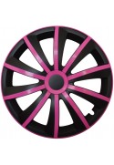 Puklice kompatibilné na auto Peugeot 15" GRAL ružovo - čierne 4ks