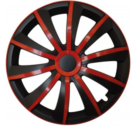 Puklice kompatibilné na auto Nissan 14" GRAL červeno - čierne 4ks