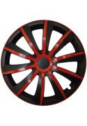 Puklice kompatibilné na auto Volkswagen 15" GRAL červeno - čierne 4ks
