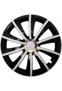 Puklice kompatibilné na auto Fiat 14" GRAL Chrome bielo-čierne 4ks