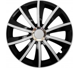 Puklice kompatibilné na auto Peugeot 14" GRAL Chrome bielo-čierne 4ks