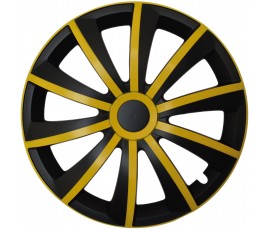 Puklice kompatibilné na auto Audi 15" GRAL žlto - čierne 4ks