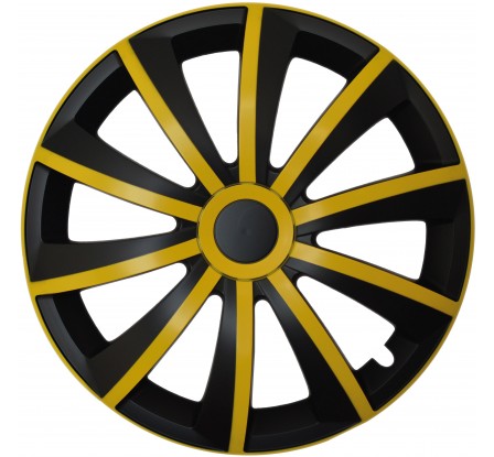 Puklice kompatibilné na auto Ford 15" GRAL žlto - čierne 4ks