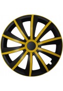 Puklice kompatibilné na auto Nissan 15" GRAL žlto - čierne 4ks