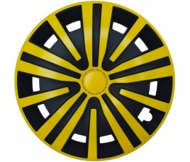Puklice kompatibilné na auto Renault 15" SPINEL Žlto-čierne 4ks