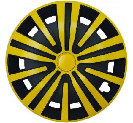 Puklice kompatibilné na auto Seat 15" SPINEL Žlto-čierne 4ks