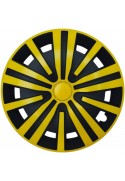 Puklice kompatibilné na auto Volkswagen 15" SPINEL Žlto-čierne 4ks