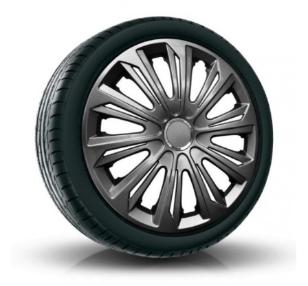 Puklice kompatibilné na auto Peugeot 16" STRONG Grafitové 4 ks