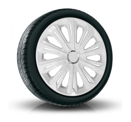 Puklice kompatibilné na auto Volkswagen 16" STRONG Biele 4 ks