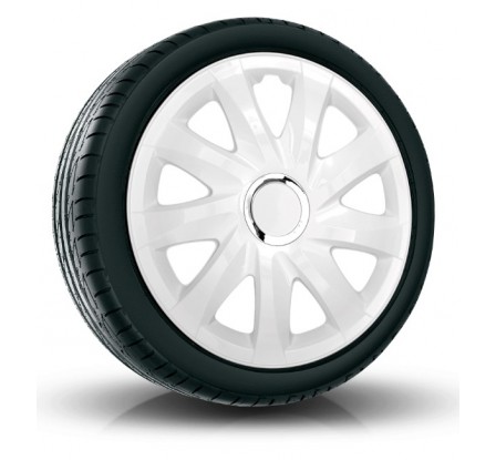 Puklice kompatibilné na auto Suzuki 15" DRIFT Biele 4ks