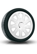 Puklice kompatibilné na auto Fiat 15" DRIFT Biele 4ks