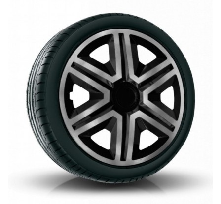Puklice kompatibilné na auto Mitsubishi 15" Action Grafitovo - Čierne 4ks