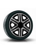Puklice kompatibilné na auto Mitsubishi 15" Action Grafitovo - Čierne 4ks