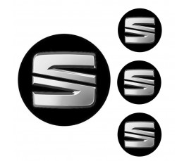 Logo na stredy kolies - živicové 4ks - SEAT 55mm