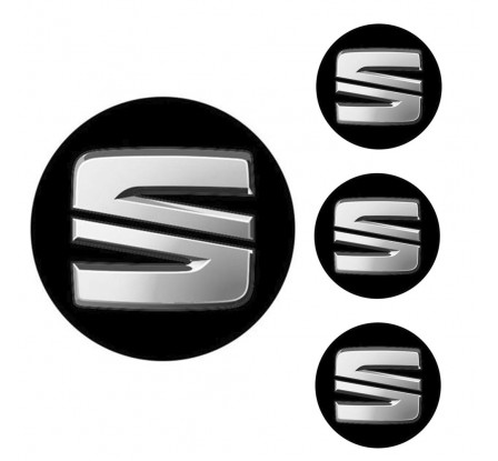Logo na stredy kolies - živicové 4ks - SEAT 55mm