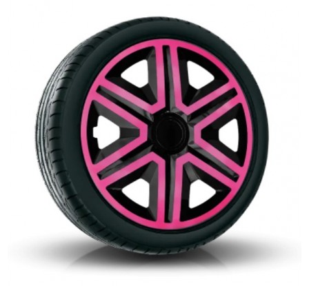 Puklice na auto 14" Action - Duocolor ružovo - čierne