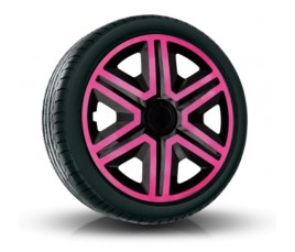 Puklice na auto 15" Action Duocolor ružovo - čierne