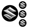 Logo na stredy kolies - živicové 4ks - SUZUKI čierne 55mm