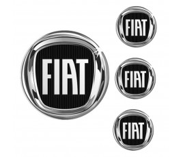 Logo na stredy kolies - živicové 4ks - FIAT Čierne 55mm