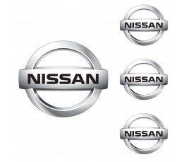 Logo na stredy kolies - živicové 4ks - NISSAN Čierne 55mm