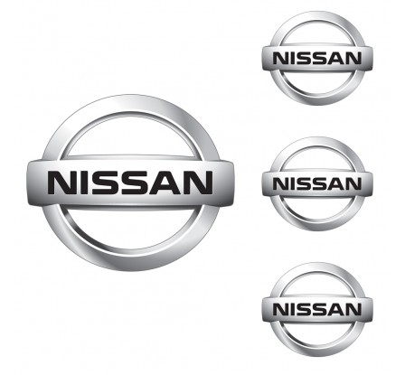 Logo na stredy kolies - živicové 4ks - NISSAN Čierne 55mm