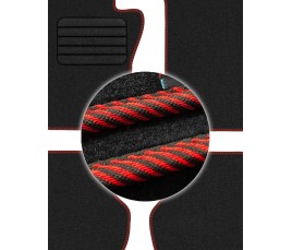 Koberce textilné PEUGEOT 3008 II 2016 -  červené prešívanie