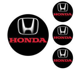 Logo na stredy kolies - živicové 4ks - HONDA Čierne 55mm