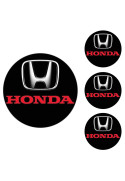 Logo na stredy kolies - živicové 4ks - HONDA Čierne 55mm