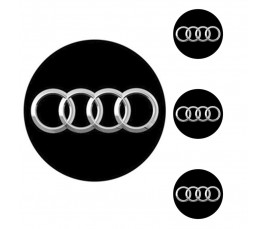 Logo na stredy kolies - živicové 4ks - AUDI Čierne 55mm