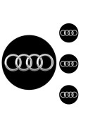 Logo na stredy kolies - živicové 4ks - AUDI Čierne 55mm