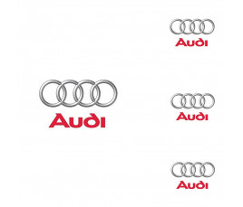 Logo na stredy kolies - živicové 4ks - AUDI Biele 55mm