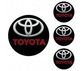 Logo na stredy kolies - živicové 4ks - TOYOTA Čierne 55mm